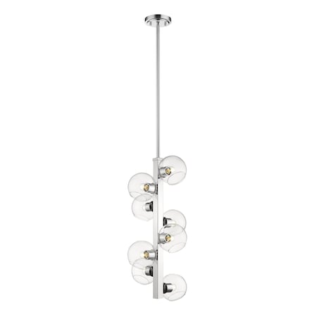 Z-Lite Marquee 8 Light Pendant, Chrome & Clear 455-8CH